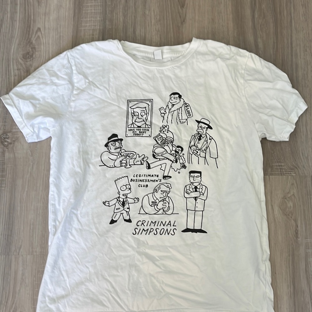 Criminal Simpsons Vintage White t-shirt SMALL